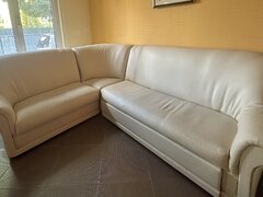 Canapea extensibila din piele+ fotoliu