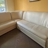Canapea extensibila din piele+ fotoliu